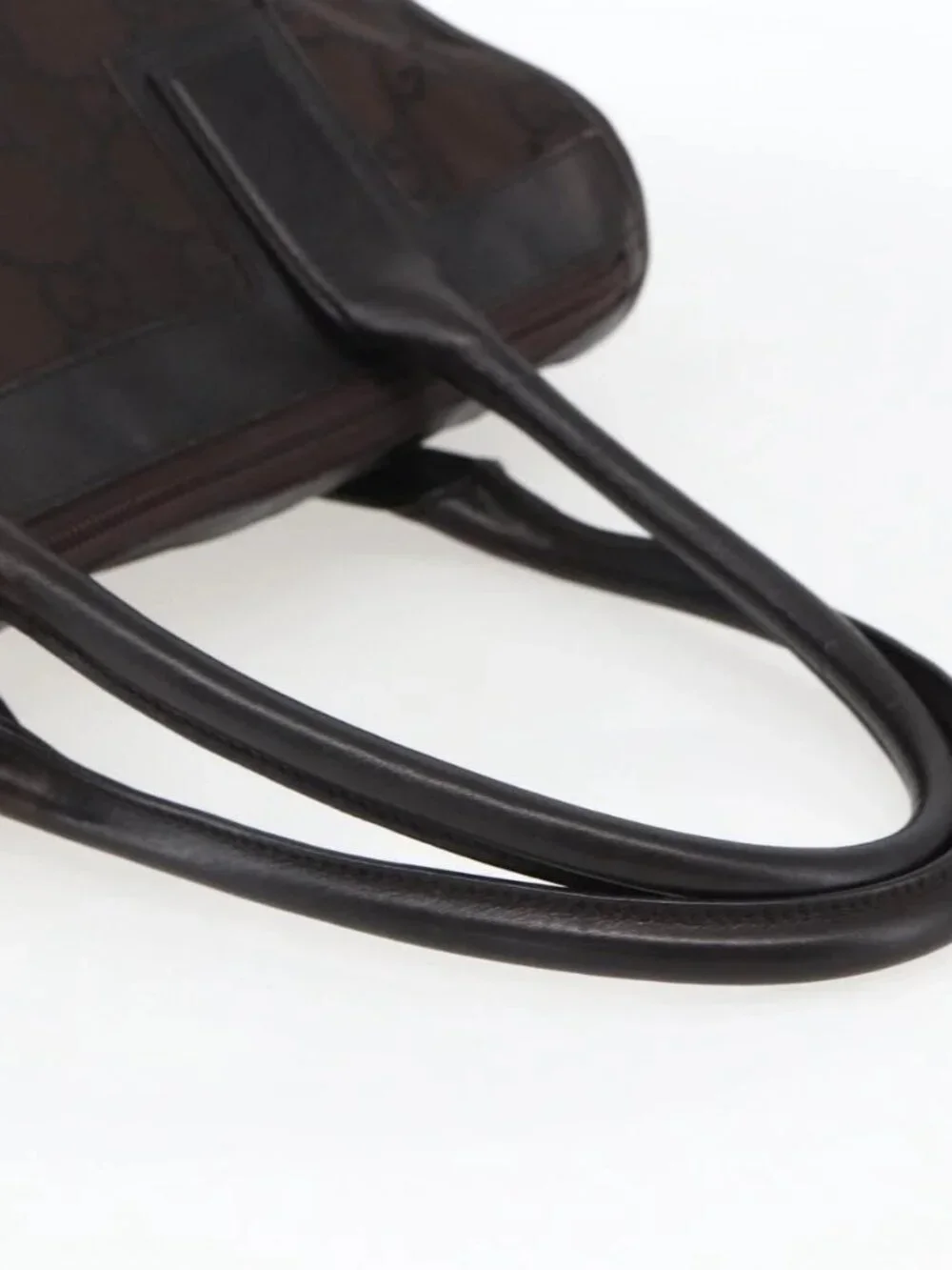 GUCCI GG Canvas Tote Bag Nylon outlet Dark Brown Silver 143742 Auth am10768 - Picture 8 of 16